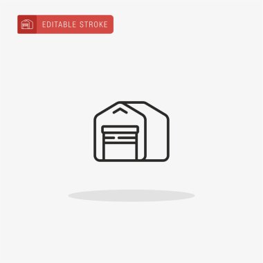 Depo ikonu vektörü. Sunum için depo simgesi.