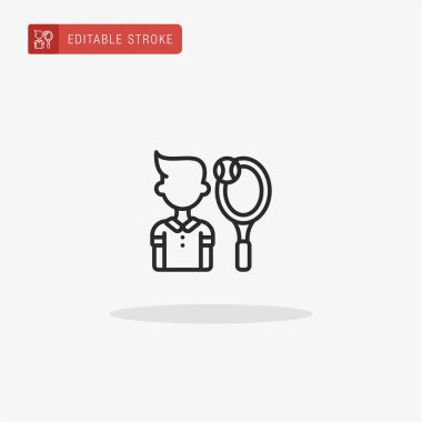 Tenis oyuncusu ikon vektörü. Sunum için tenis oyuncusu simgesi.