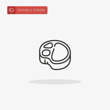 Biftek ikonu vektörü. Sunum için biftek simgesi.