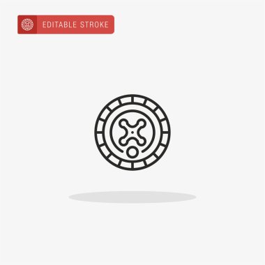 Rulet ikonu vektörü. Sunum için rulet simgesi.