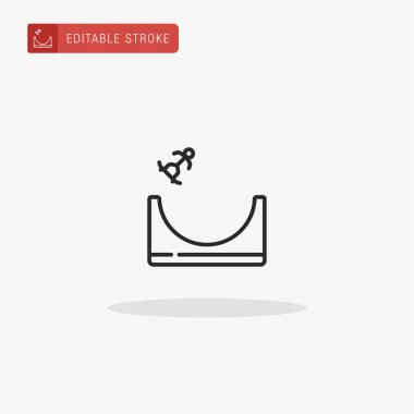 Rampa simgesi vektörü. Sunum için ramp simgesi.