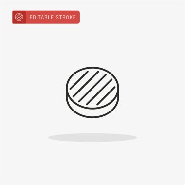 Burger ikon vektörü. Sunum için burger simgesi.