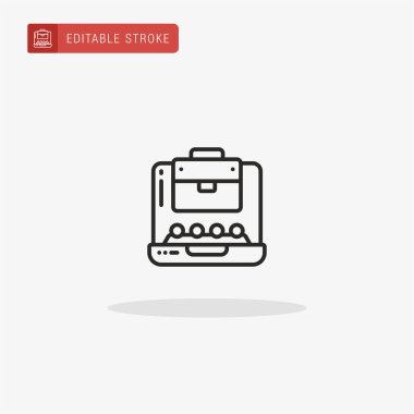 Laptop Ekran simgesi vektörü. Sunum için dizüstü bilgisayar ekranı simgesi.