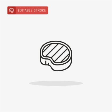 Biftek ikonu vektörü. Sunum için biftek simgesi.