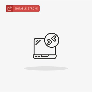 Laptop Ekran simgesi vektörü. Sunum için dizüstü bilgisayar ekranı simgesi.