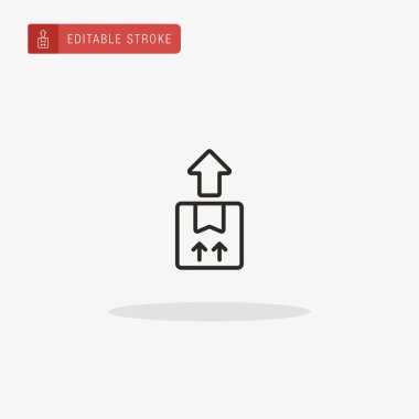 Kutu simgesi vektörü. Sunum için kutu simgesi.