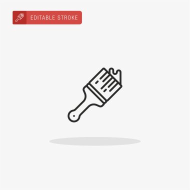 Boya fırçası ikon vektörü. Sunum için boya fırçası simgesi.