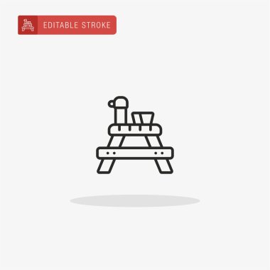 Benç ikon vektörü. Sunum için benç simgesi.