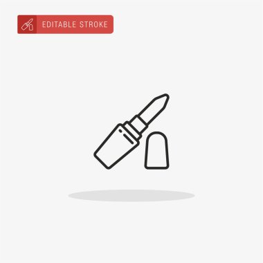 Ruj ikonu vektörü. Sunum için ruj simgesi.