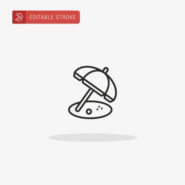 Şemsiye ikonu vektörü. Sunum için şemsiye simgesi.