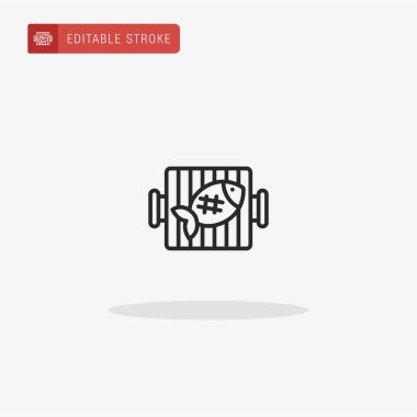 Balık ikonu vektörü. Sunum için balık simgesi.