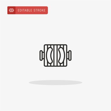 Sosis ikon vektörü. Sunum için sosis simgesi.