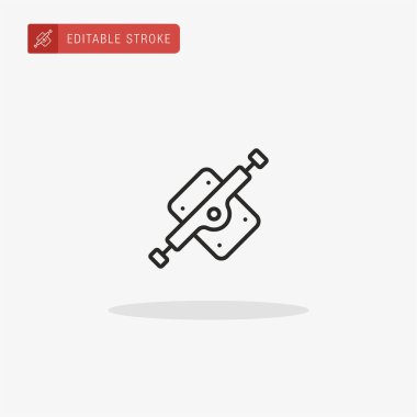 Kamyon ikon vektörü. Sunum için kamyon simgesi.