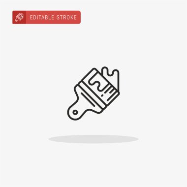 Boya fırçası ikon vektörü. Sunum için boya fırçası simgesi.