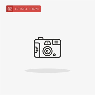 Tek kullanımlık kamera simgesi vektörü. Sunum için tek kullanımlık kamera simgesi.