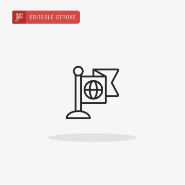 Bayrak simgesi vektörü. Sunum için bayrak simgesi.