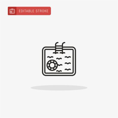 Yüzme havuzu ikonu vektörü. Sunum için Yüzme Havuzu simgesi.