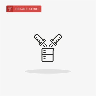 Beaker ikon vektörü. Sunum için beher simgesi.