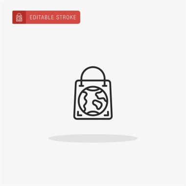 Torba simgesi vektörü. Sunum için torba simgesi.