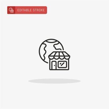 Dükkan ikonu vektörü. Sunum için dükkan simgesi.