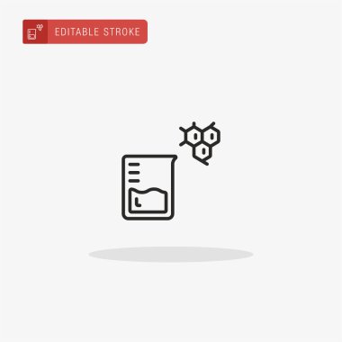 Beaker ikon vektörü. Sunum için beher simgesi.