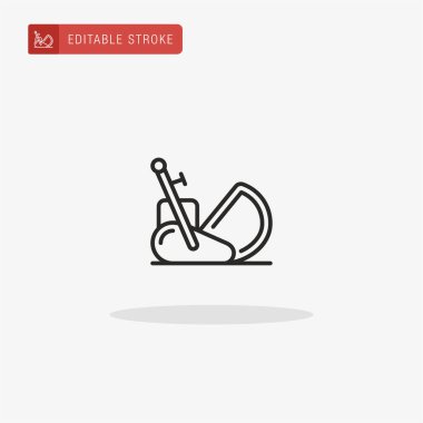 Çim biçme makinesi ikon vektörü. Sunum için çim biçme makinesi simgesi.