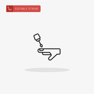 Tırnak cilası ikon vektörü. Sunum için Tırnak cilası simgesi.