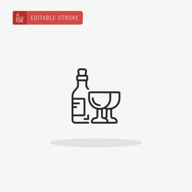 Şarap ikonu vektörü. Sunum için şarap simgesi.