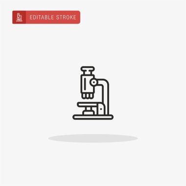 Mikroskop ikon vektörü. Sunum için mikroskop simgesi.