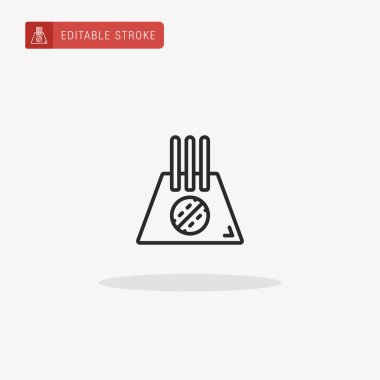 Kriket Stump ikon vektörü. Sunum için Cricket Stump simgesi.