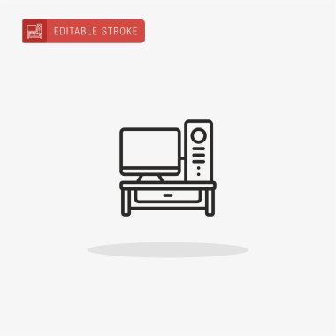 Bilgisayar simgesi vektörü. Sunum için bilgisayar simgesi.