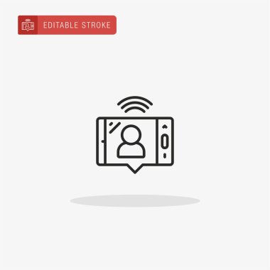 Video Arama simgesi vektörü. Sunum için Video Çağrısı simgesi.