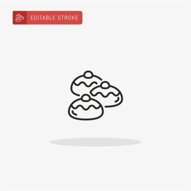 Kek simgesi vektörü. Sunum için pasta simgesi.