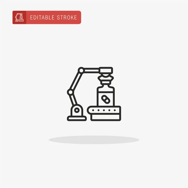 Robotic Arm Vector Icono Icono Brazo Robótico Para Presentación — Vector de stock