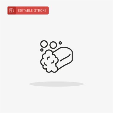 Sabun ikonu vektörü. Sunum için sabun simgesi.