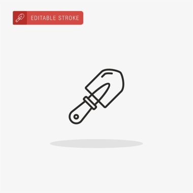 Kürek ikon vektörü. Sunum için kürek simgesi.