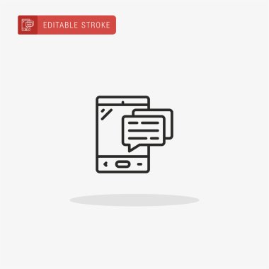 Mobil İleti simgesi vektörü. Sunum için mobil İleti simgesi.