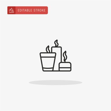 Mum simgesi vektörü. Sunum için mum simgesi.