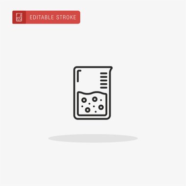 Beaker ikon vektörü. Sunum için beher simgesi.