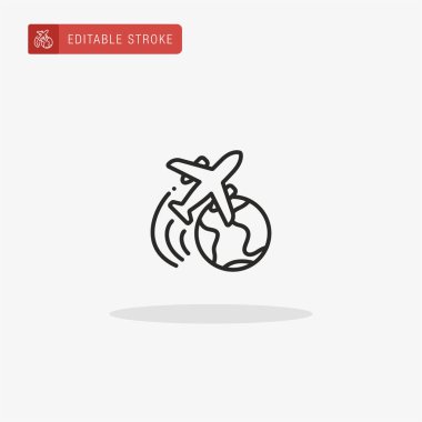 Seyahat simgesi vektörü. Sunum için seyahat simgesi.