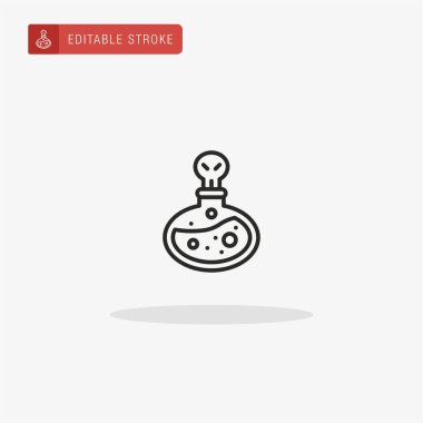 Zehirli ikon vektörü. Sunum için zehir simgesi.