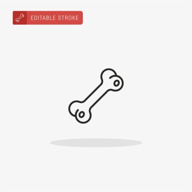 Kemik simgesi vektörü. Sunum için kemik simgesi.