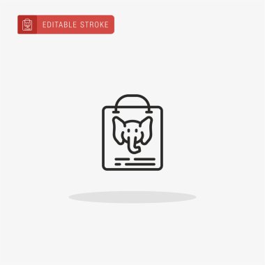 Hediye Torbası ikon vektörü. Sunum için Hediye Çantası simgesi.