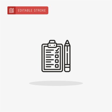 Kontrol listesi simgesi vektörü. Sunum için kontrol listesi simgesi.