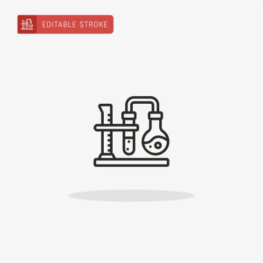 Deney simgesi vektörü. Sunum için deney simgesi.