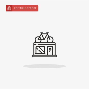 Bisiklet Dükkanı ikon vektörü. Sunum için Bisiklet Dükkanı simgesi.