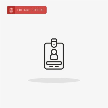 Kimlik kartı simgesi vektörü. Sunum için kimlik kartı simgesi.