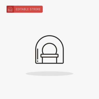 Radyoterapi ikon vektörü. Sunum için radyoterapi simgesi.