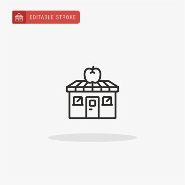 Meyve Dükkanı ikon vektörü. Sunum için Meyve Dükkanı simgesi.