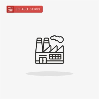 Fabrika ikon vektörü. Sunum için fabrika simgesi.